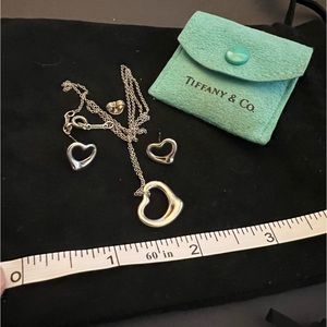 Authentic Tiffany open heart necklace and earrings (Elsa Peretti) Purchased 2000